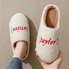 Women Winter Indoor Warm Fashion Comfortable Embroidered Letters Girls Gift Shoe