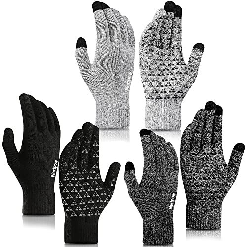 Winter Touchscreen Gloves in Black, Black & White, Soft Gray & White-image
