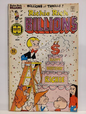 Richie Rich Billions #14 Gloria Cadbury Reginald Dot Lotta 40 Cent 1977 Harvey