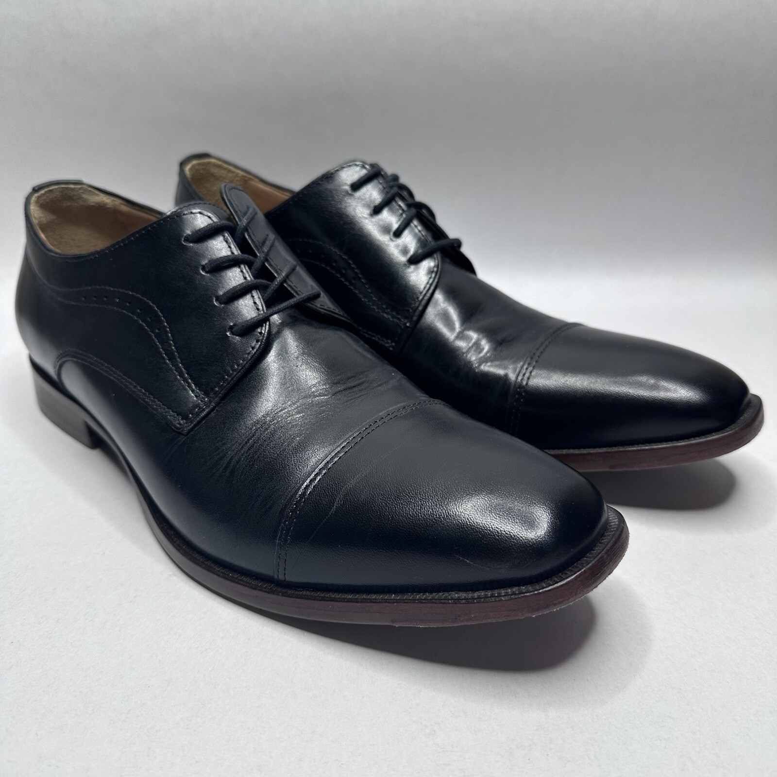 SAOLA SCARPE JOHNSTON & MURPHY UOMO 8 5 M PUNTA A CAPPUCCIO PELLE DI PECORA 20 9777 Nero