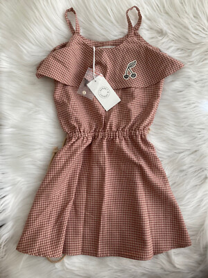 NWT Sproet and Sprout Gingham Cherry Dress Red 3-4 Years