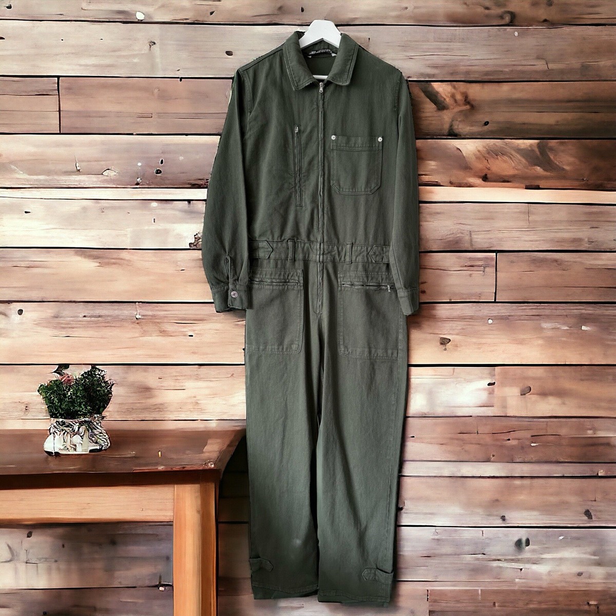 Wide Leg Utility Jumpsuit Zara Zara Long Sleeve Wide Leg Jumpsuit