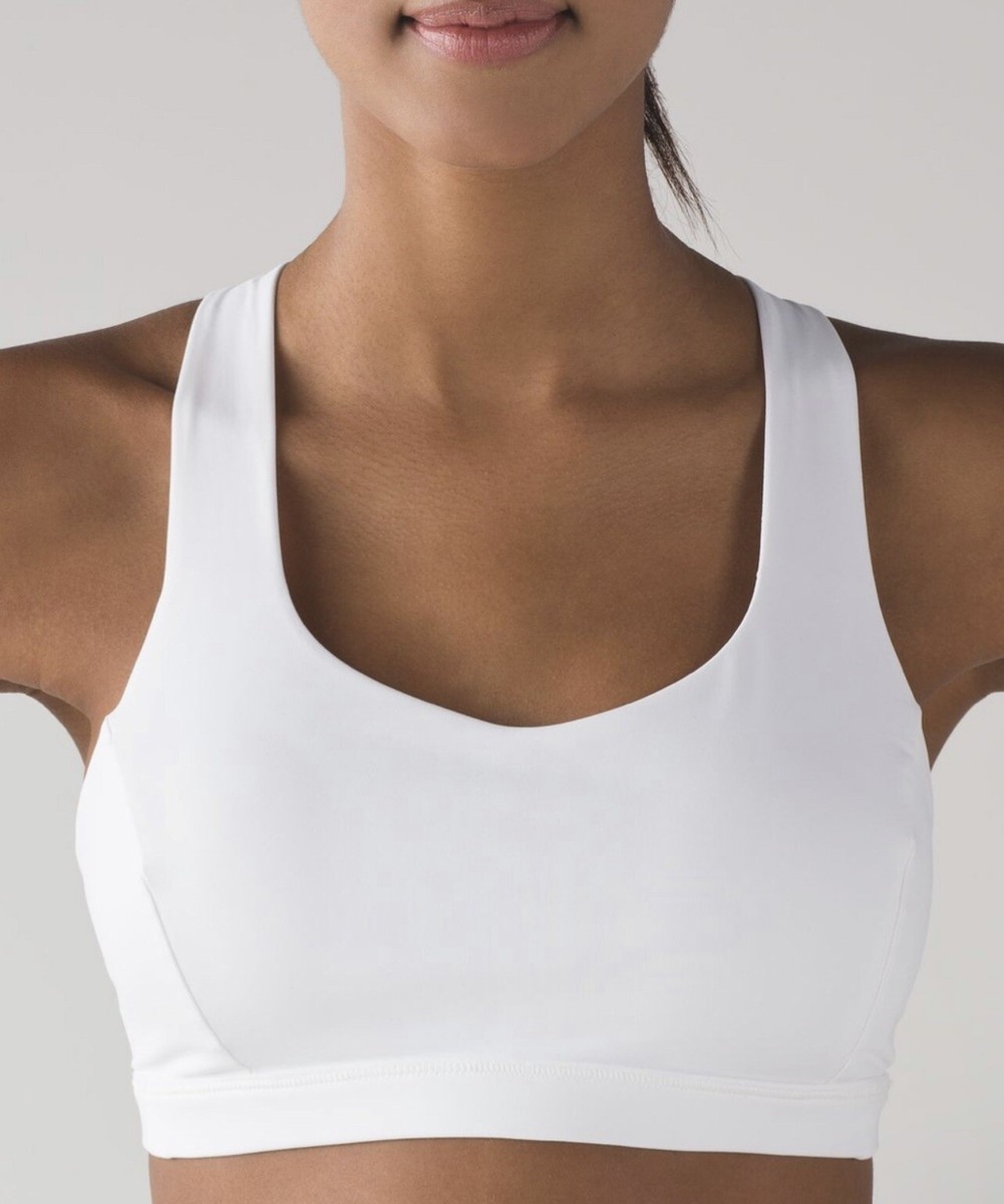 Lululemon Free To Be Serene White Sports Bra Size 4 New with Lululemon Free To Be Serene White Sports Bra Size 4 New with