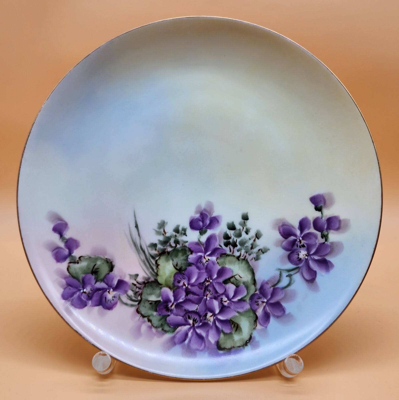 Antique/Vintage Limoges U.C France Purple Violet Flowers Hand Painted Plate