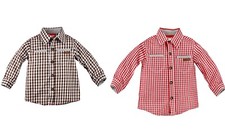 Bondi Trachtenhemd kariert Baby Hemd  Tracht Jungs rot-weiß braun-weiß 74 80 98