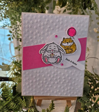 STAMPIN UP CARD KIT -BUNNY CHIPMUNK JUST A NOTE 24.263