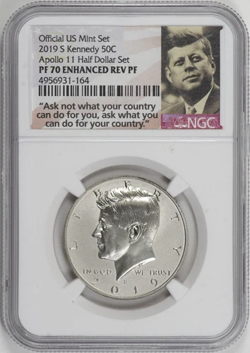 2019-S Kennedy Half Dollar 50c NGC PF70 Enhanced Reverse Proof [17F21]