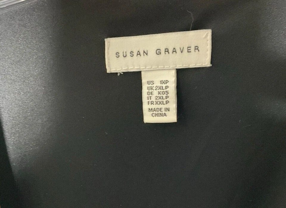 Susan Graver Printed Liquid Knit 3/4-Sleeve Wrap Dress Brown Petite Size 1X New - Image 4 of 4