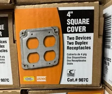RACO Hubbell Electrical PROD 907C Square Cover, 4" Box of 10 Free Shipping