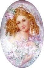 Needlework Crafts Full Embroidery Counted Cross Stitch Kits 14 ct Lilac Girl