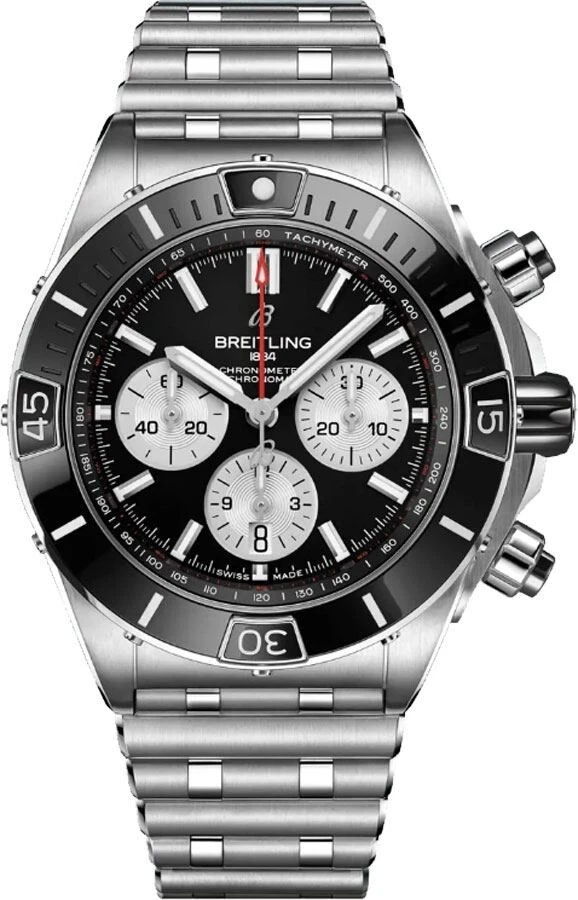 New Breitling Super Chronomat AB0136 44mm Stainless Steel Black Dial Men's Watch