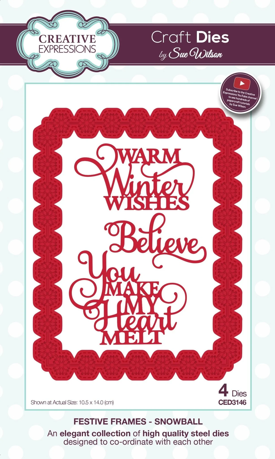 Creative Expressions Sue Wilson Festive Frames Snowball Craft Die