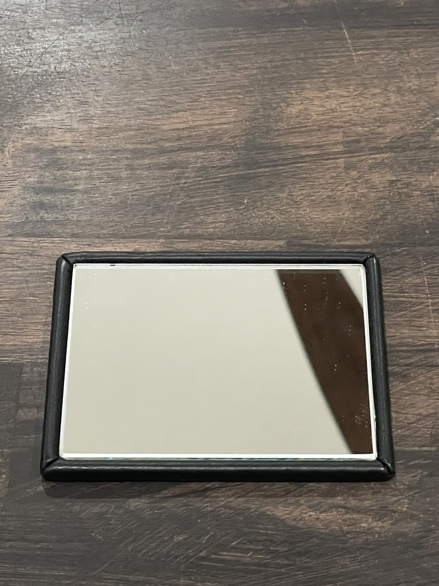BOTTEGA VENETA Black Leather Lined Personal Pocket Face Mirror (A2