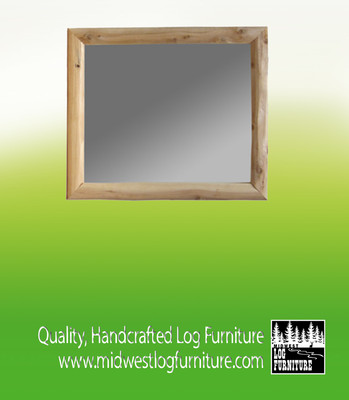 Log Mirror~41x35~Unfinished | Solid White Cedar | USA Handmade| Free Shipping