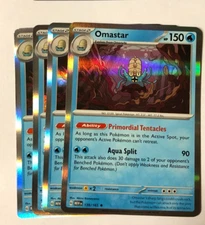 Pokemon Card 151 4x Playset Holographic Omastar 139/165 Near Mint