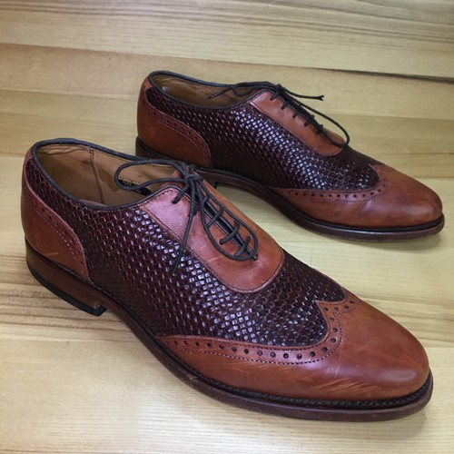 Allen Edmonds Men's Hampstead Brown Woven Leather Wingtip Oxfords Shoes Size 8 D - 第 5/18 張圖片