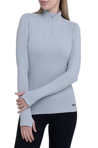 TCA Womens Running Long Sleeve Half Zip Gym Workout Running Lightweight Top - Picture 3 of 52
