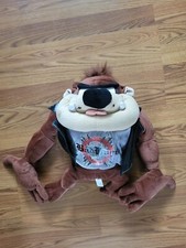 Six Flags Tazmanian Devil con chaqueta negra de motociclista Bad Boys 14" felpa
