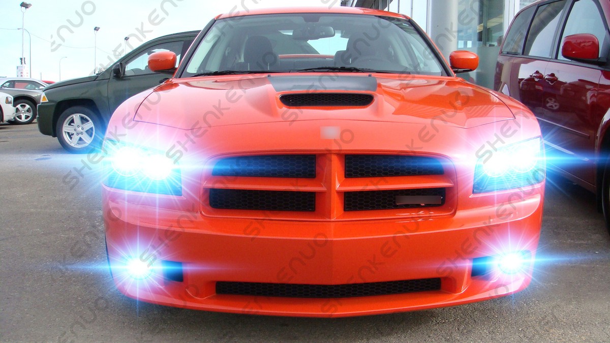2006 dodge charger rt fog lights 6000K White LED Fog Light Bulbs 6-Piece LED Headlight & Fog Light Bulb Kit  For 2006-2009 Dodge Charger main image 0