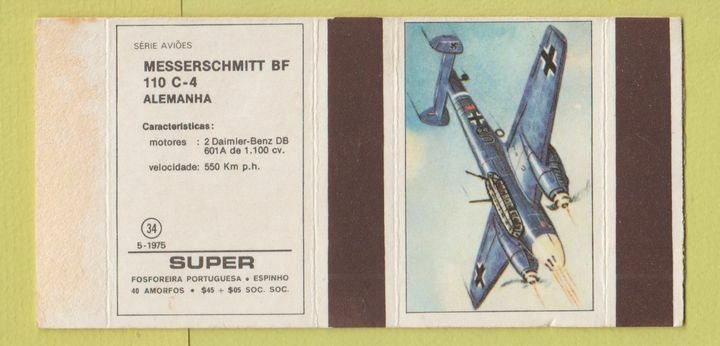 Matchbox - Super Matches Portugal Airplanes Messerschmitt BF
