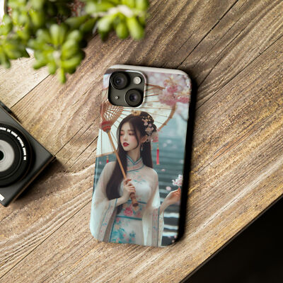 Phone Case iPhone 15 Chinese Woman with umbrella Slim Phone Case | eBay