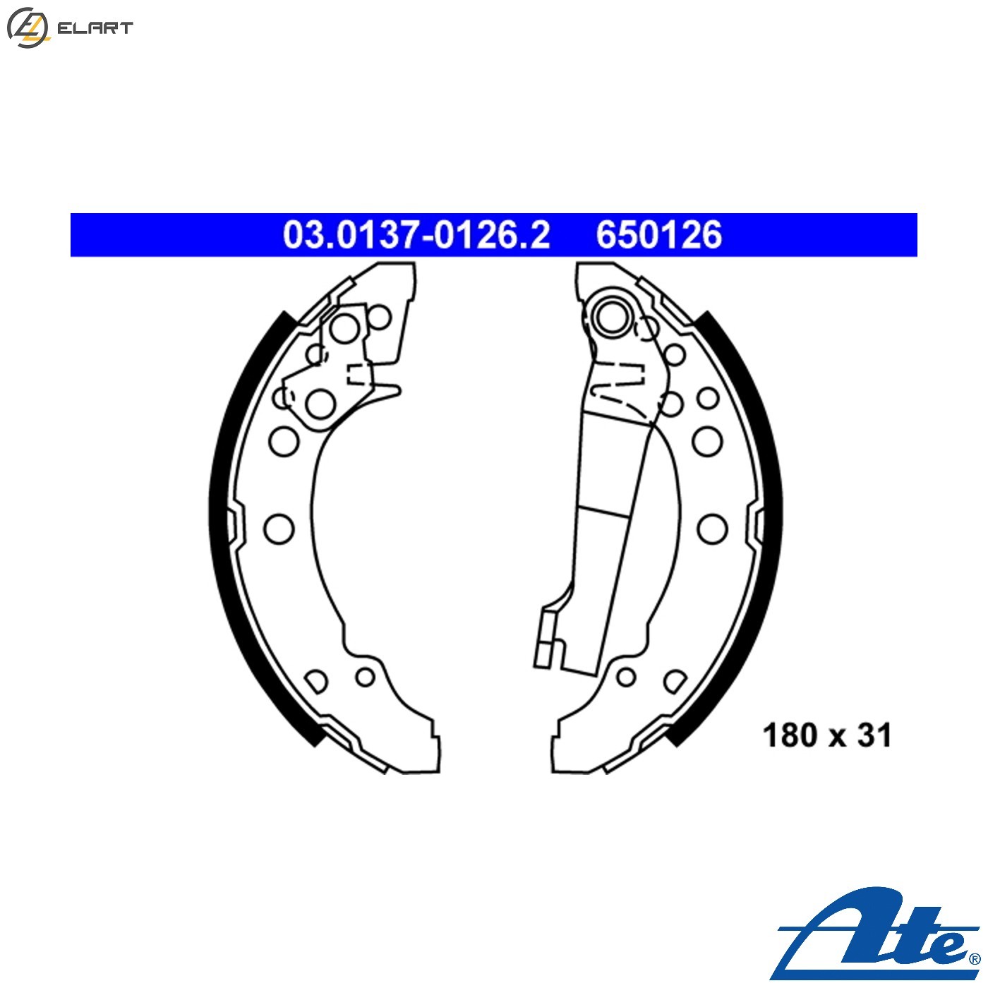 BRAKE SHOE SET 03.0137-0126.2 FOR VW SANTANA GOLF/II/Mk/�/Cabriolet/Van POLO