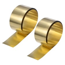 2 Pack 39x2x0.004 inch Brass Sheet Roll Metal Foil Plate for Crafts