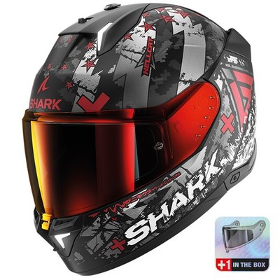Shark SKWAL i3 Hellcat schwarz/chrom/rot Sport Touring Urban Motorrad Helm S