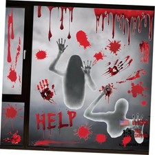 Halloween Window Clings - 7 Sheets - 43 PCS Double Side Halloween Stickers