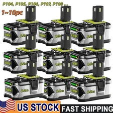 10/2PACK 18V For Ryobi P108 8000mAh Battery Lithium  One Plus High Capacity