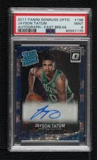 2017 Donruss Optic Fast Break Prizm Signatures Jayson Tatum PSA 9 MINT Auto 1op7