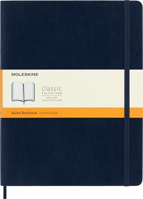 Moleskine Classic XL Notebook Sapphire Blue Soft Cover Lined Journal 192 Pages