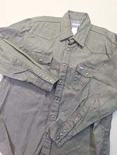 Vintage Wrangler Shirt Mens XL Black Pearl Snap Western Heavy Denim Rodeo Chore