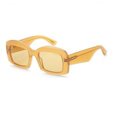 Tom Ford FT1218 39E Shiny Yellow/Brown 53-21-140 Sunglasses New Authentic