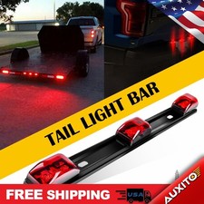 15" Stainless Red LED Bar Marker Light Clearance Tail Lights Truck Trailer RV Re