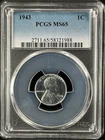 1943  1C  Lincoln Wheat One Cent  PCGS MS65  58321988