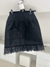 Chanel Black Midi Length Lace Vintage Skirt Size 40