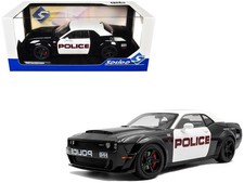 1/18 Diecast 2023 Dodge Challenger Demon Police Black and White Solido S1805715