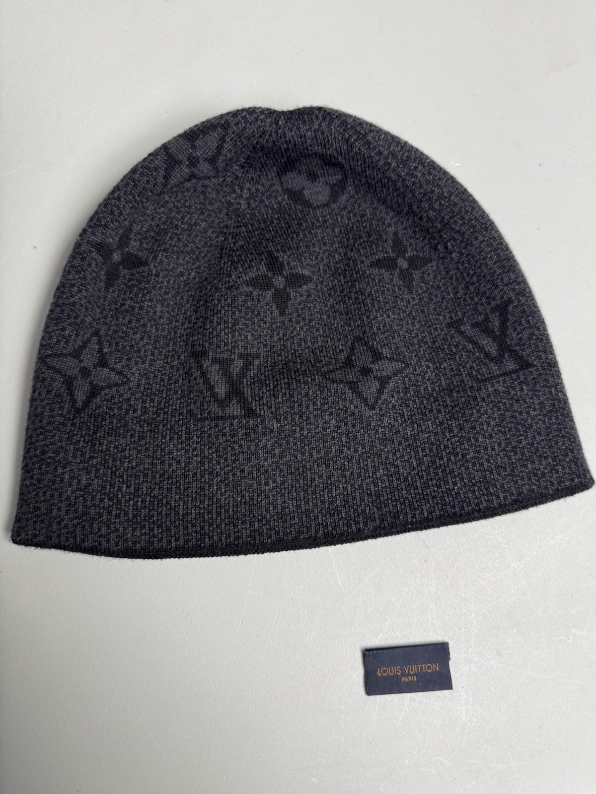 Louis Vuitton Monogram Eclipse Beanie Hat 100% Wo… - image 2