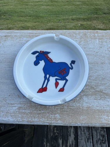 Vintage 1972 Democratic Donkey Campaign Ceramic Ashtray Demo ’72