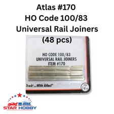 Atlas #170 HO Scale Code 83 100 Universal Rail Joiners (48 pcs) Model Train