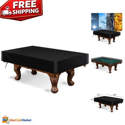 All-Around Waterproof Pool Table Cover for 8FT Billiard Tables - Modern Black