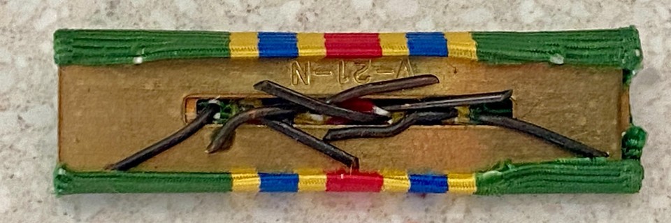 Navy Meritorious Unit Commendation Ribbon Bar with 4 Bronze Star Awards ...