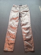 women's shiny silver pants by Guess size 28W