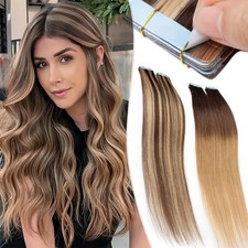 100G Invisible Tape In 100 Human Hair Extensions Remy Skin Weft Full Head THICK