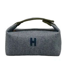 Auth HERMES Bride a Brac PM - Blue Gray Khaki Navy Wool None Handbag