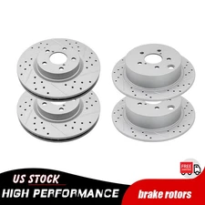 277mm Front & 274mm Rear Drilled Disc Brake Rotors for 2017- 2023 Subaru Impreza