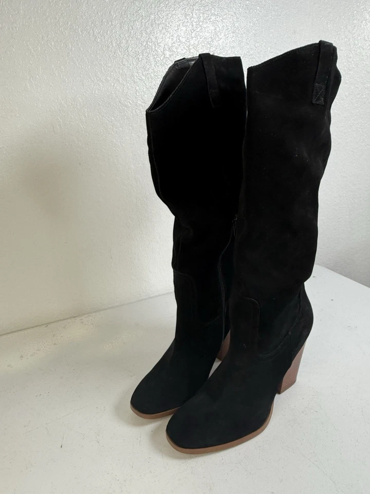 Crown Vintage Tall Black Slouchy Suede Women's Dress Boots Size 11 - Image 4 of 4