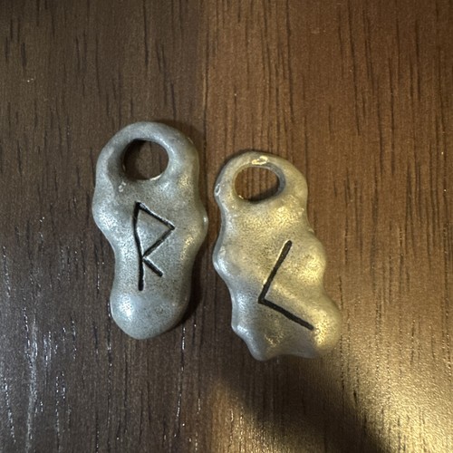 Handmade Rune Stone Amulet R And L Initials 