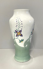 ANTICO VASO CERAMICA SCI LAVENO PORTA FIORI ANNI 30 DECORO FLOREALE DIPINTO